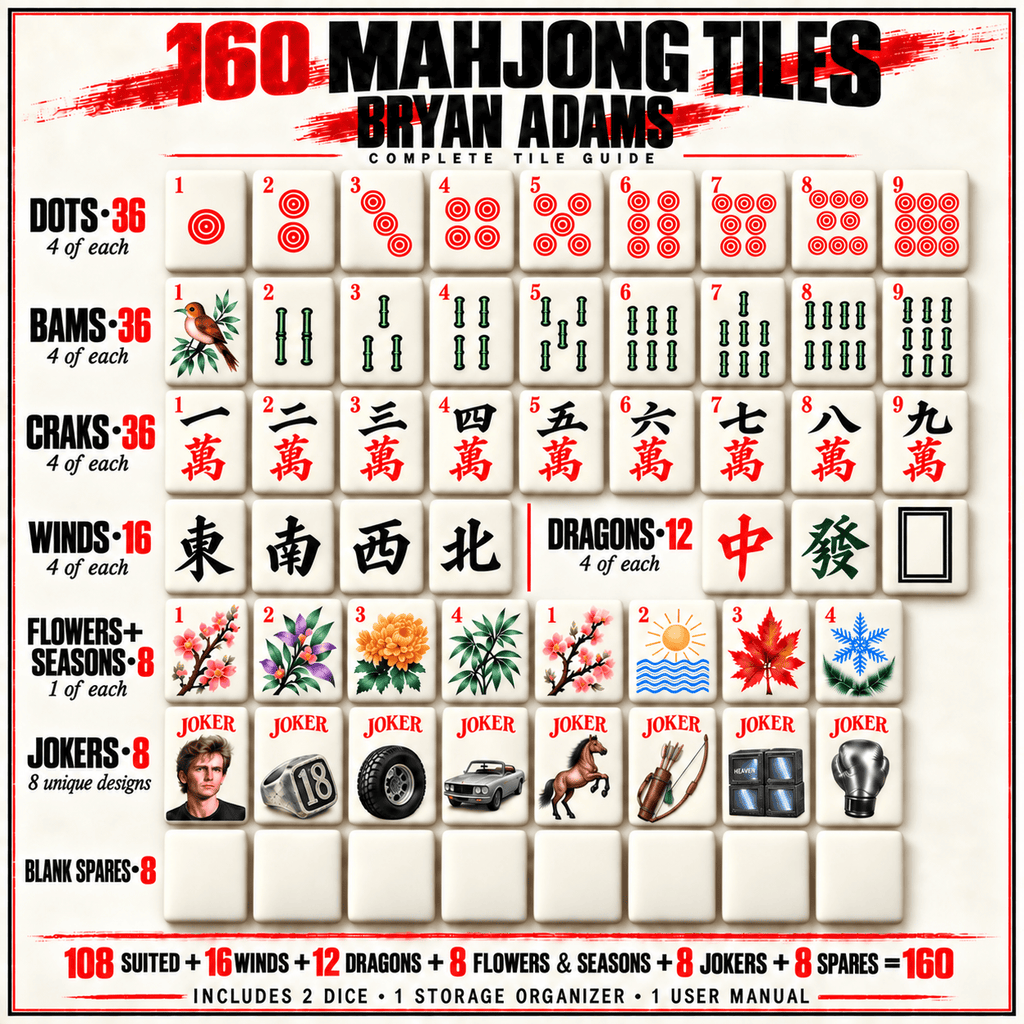 Premium BRAD Mahjong Tiles Set TTMH